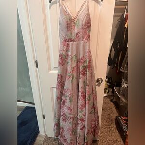 Floral Gown w/Cross back straps